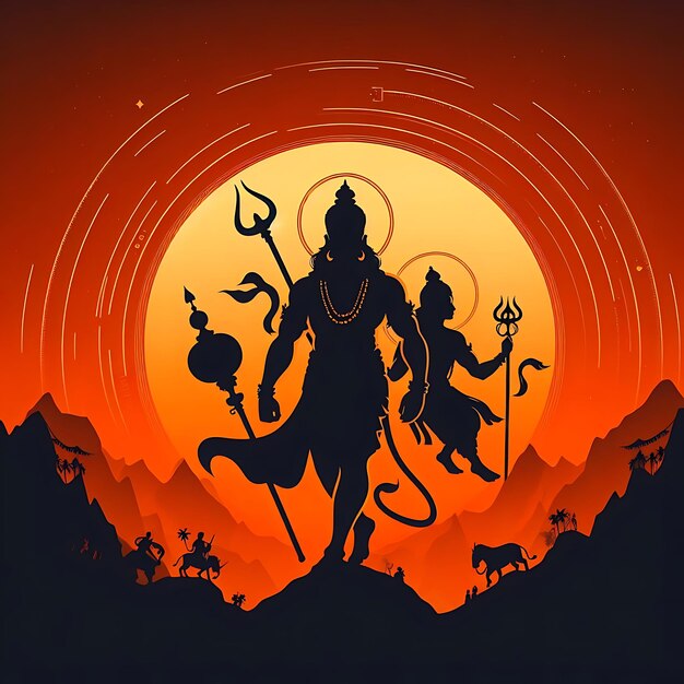 Photo lord hanuman for hanuman jayanti illustration design