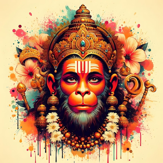 Lord Hanuman for hanuman Jayanti illustration design