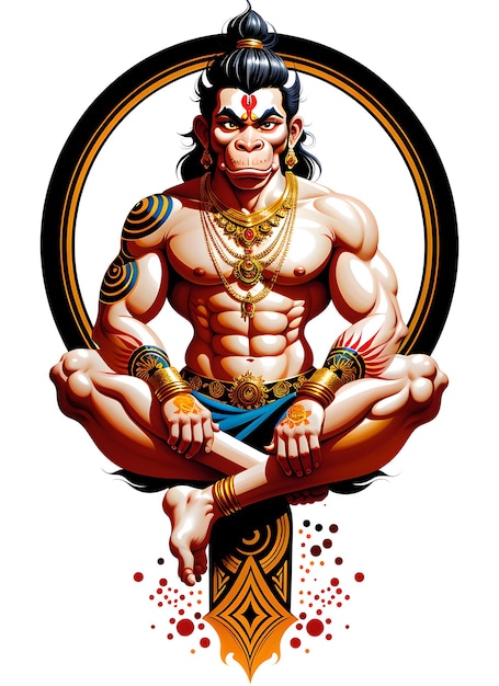 Foto lord hanuman disegno del tatuaggio tshirt design arte vettoriale fantasy art hanuman jayanti