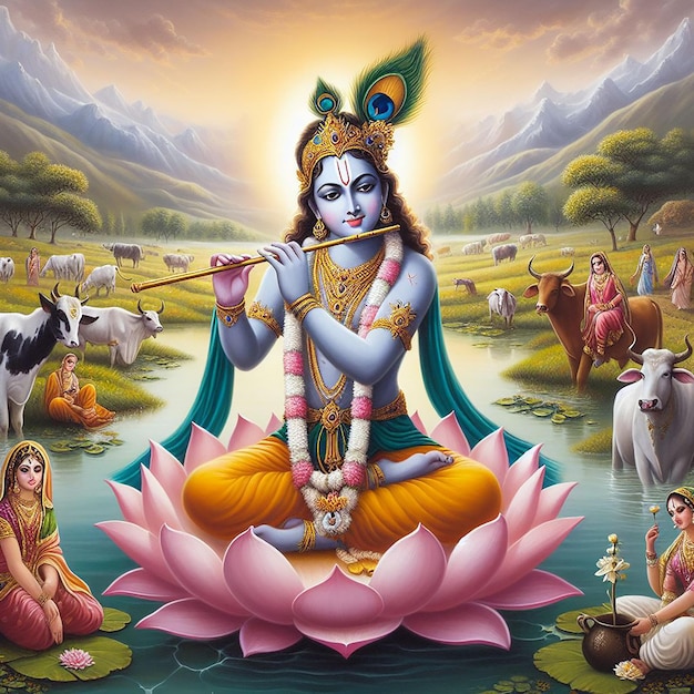 Lord Krishna beeld achtergrond