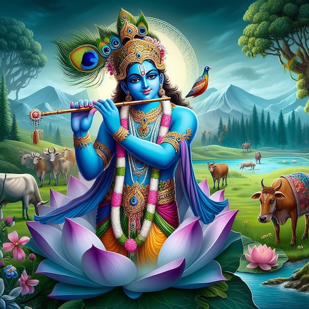 Lord Krishna beeld achtergrond