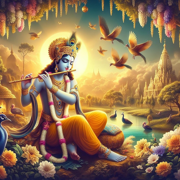 Lord Krishna beeld achtergrond