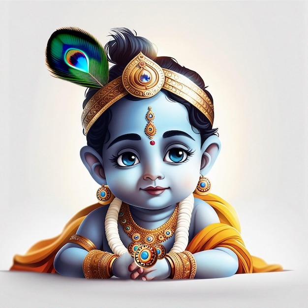 Lord Krishna Janmashtami 이미지 플루트를 손에 든 크리슈나 AIGenerated Image로 크리슈나 연주