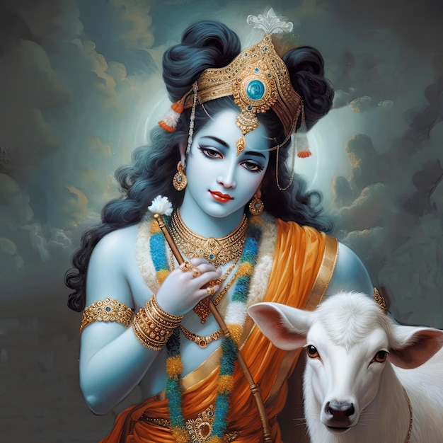 Lord Krishna with the beautiful flute