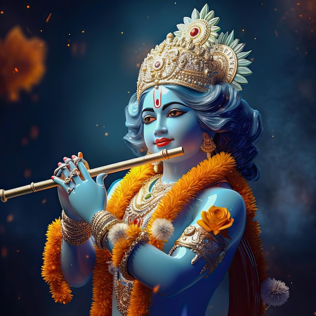 Lord Krishna with the beautiful flute