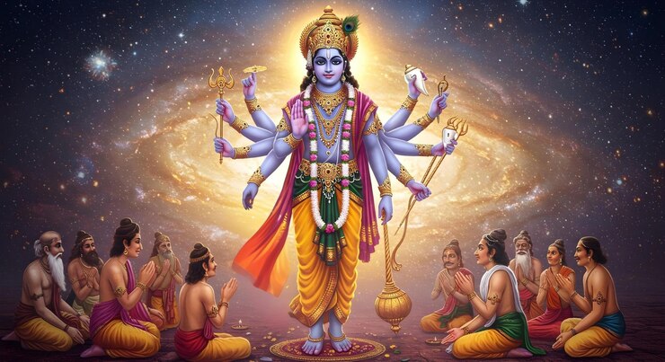Photo lord krishnas cosmic form