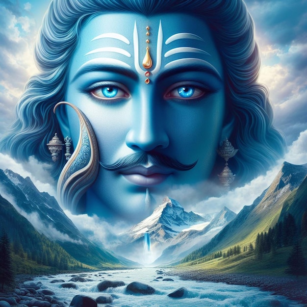 Foto immagine della festa dell'occhio blu di lord mahadev