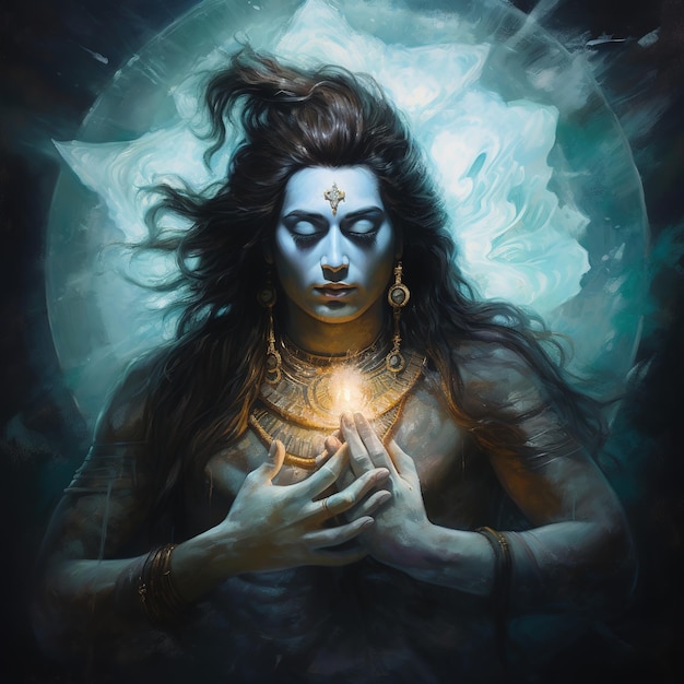 Photo lord mahadev god shiv poster design for wallpaper generative ai