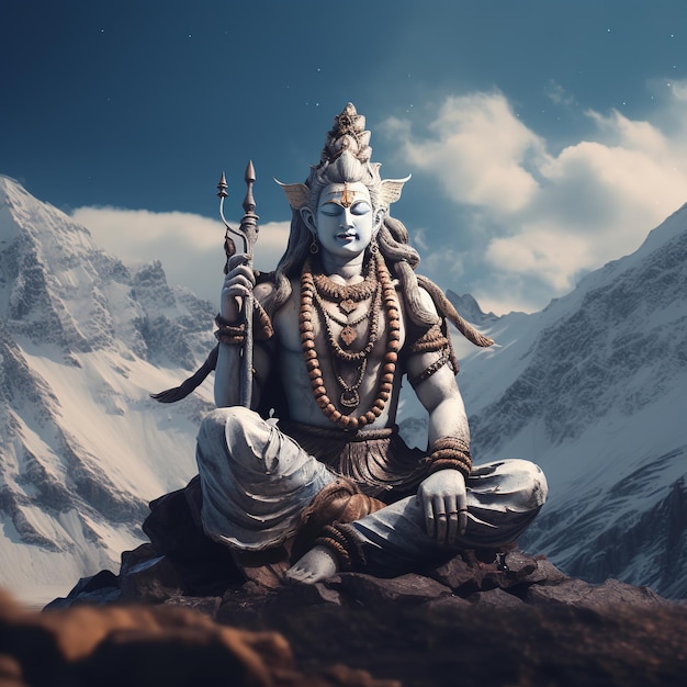 Photo lord mahadev god shiv poster design for wallpaper generative ai