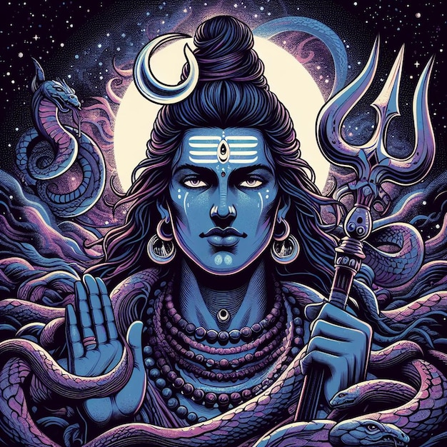 Foto lord mahadev vector kunstbeeld