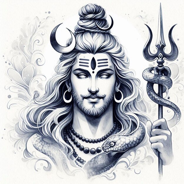 Lord Mahadev vector kunstbeeld