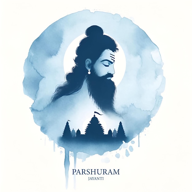 Lord parshuram portrait illustration for parshuram jayanti