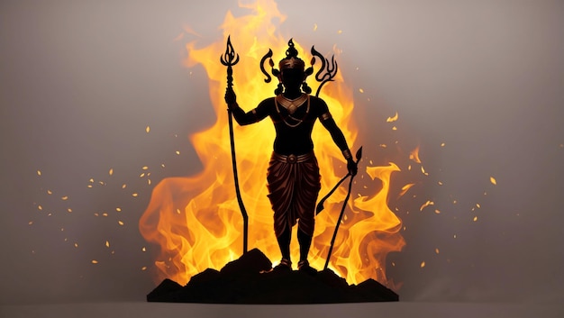 Photo lord ram with har bow silhouette