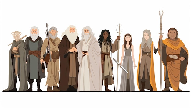 Photo lord of the rings illustration of the main charachters