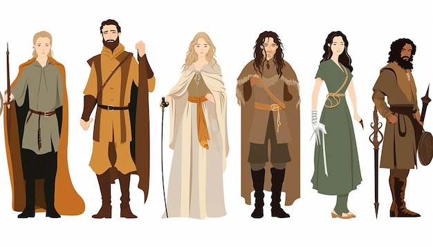 lord of the rings illustration of the main charachters