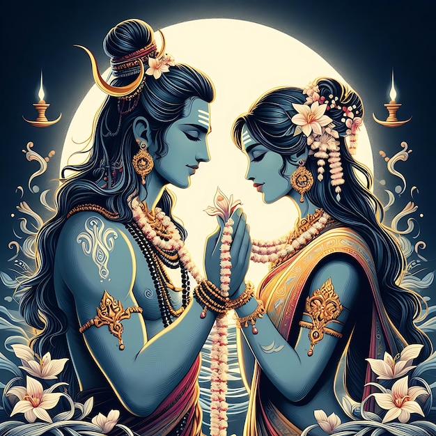 lord shiv parvati illustration