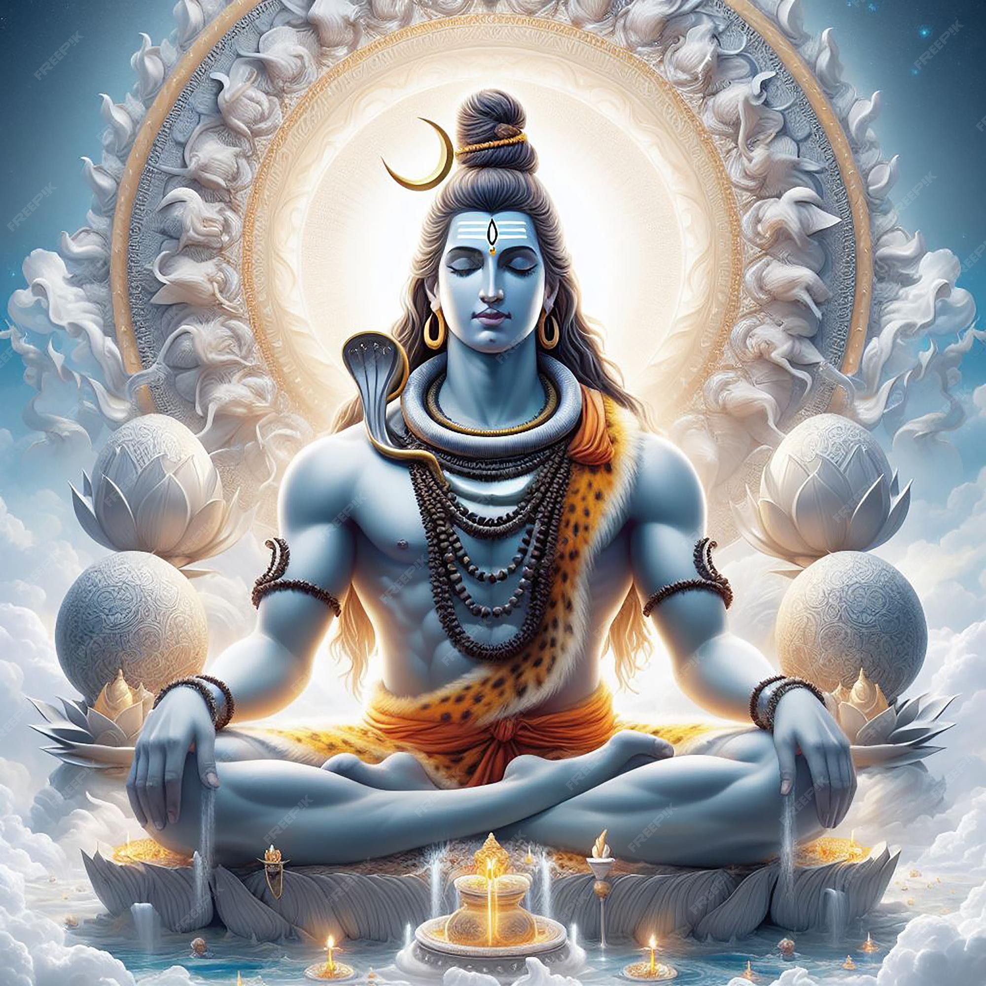 Lord shiva 3d wallpaper banner Mahadev ai generated | Premium AI-generated image
