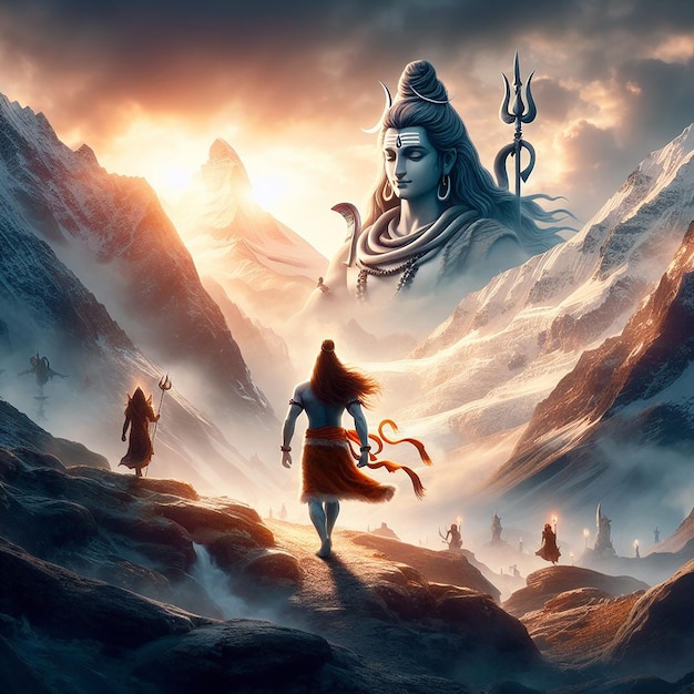 Lord Shiva 3D ウォールペーパー バナー マハデブ アイ