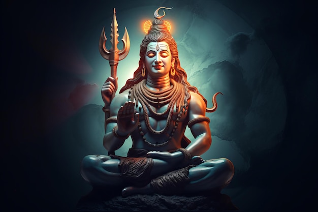 lord shiva Happy Maha Shivaratri greeting card lord shiva statue