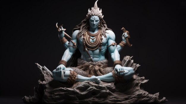 Photo lord shiva hindu statue isolated background ai generated image