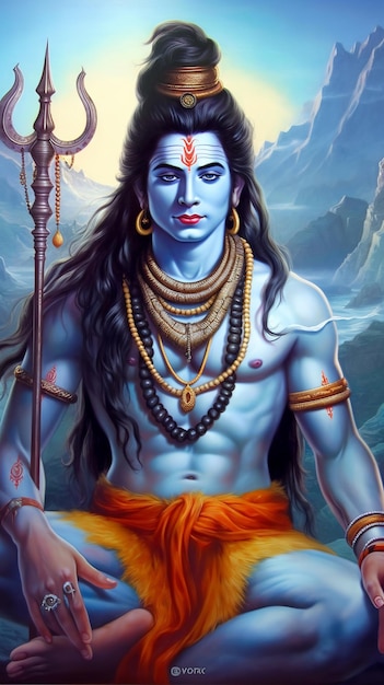 Foto lord shiva maha shivratri har har mahadev ai generativo