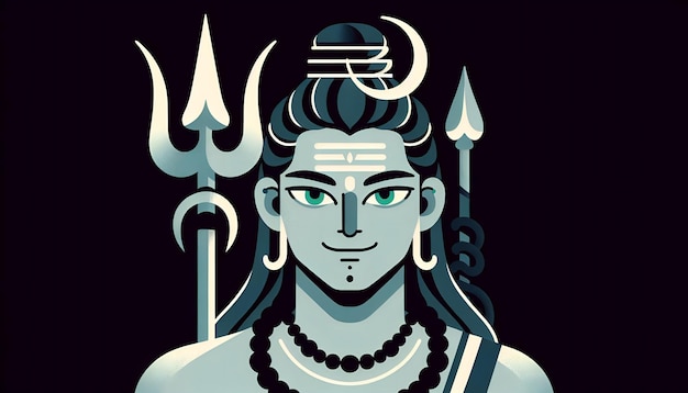 Foto l'arte vettoriale di lord shiva