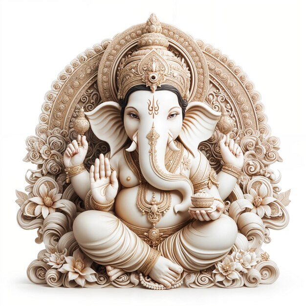 Photo lord shri ganesha murti on white background