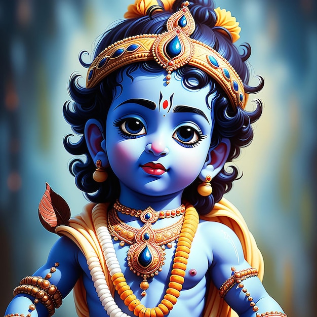 Photo lord shri krishna realistic image background