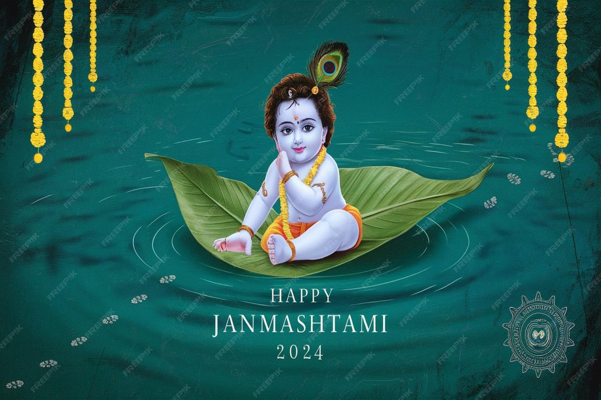 Premium Photo Lord Sri Krishna Janmashtami spiritual celebration