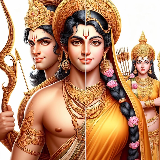 Lord Sri Ram beautiful photo for Ram Navami Wallpaper banner or social post style ai generated