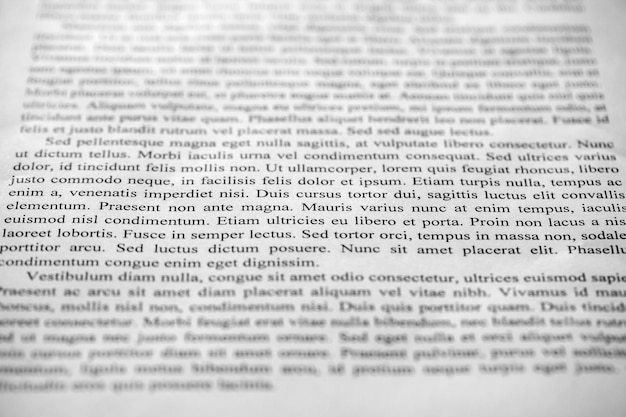 ローレム・イプサム (Lorem Ipsum) テキスト・ストリング・オブ・ワード・オン・プリンテッド・オン・ペーパー・ドゥー・カーサス・ターター・サンプル・ドキュメント・セレクティブ・フォーカス・ドゥゥー
