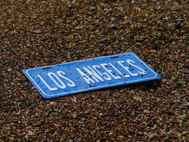 Los Angeles-bord op het strand