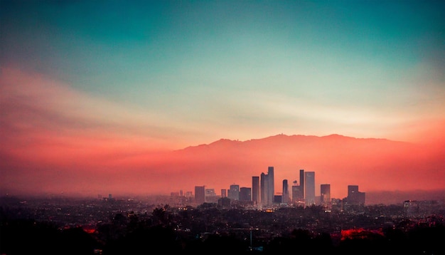 Los Angeles ochtendzon prachtig kunstwerk