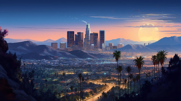 Los Angeles stad prachtig panorama