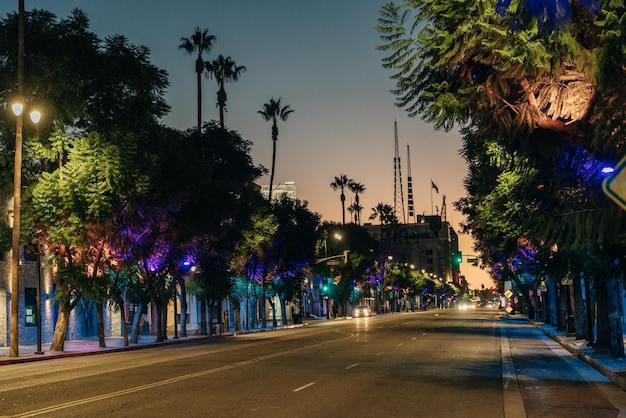 LOS ANGELES usa dec 2th 2022 Tourists flock to nightlife businesses on Hollywood Boulevard