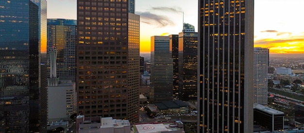 Los Angels downtown skyline panoramische stad wolkenkrabbers LA achtergrond Los Angeles city center