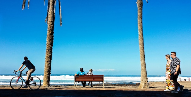 Los gigantes tenerife, canary islands spain city on big rocks and view of the atlantic
 blue ocean