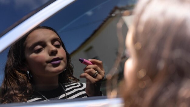 Photo los labios de la adolescente