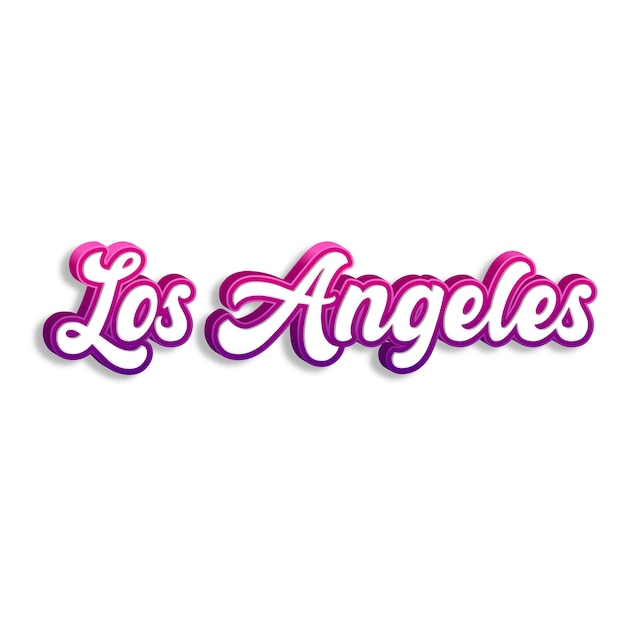 写真 ロサンゼルス タイポグラフィー 3d デザイン 黄色 ピンク 白 背景写真 jpg