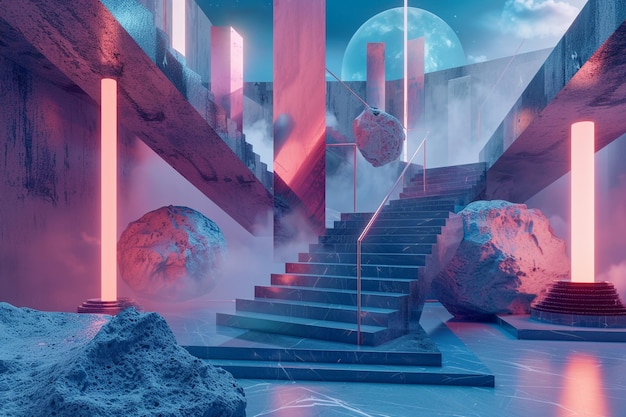 Photo lose yourself in the otherworldly beauty of octane generative ai