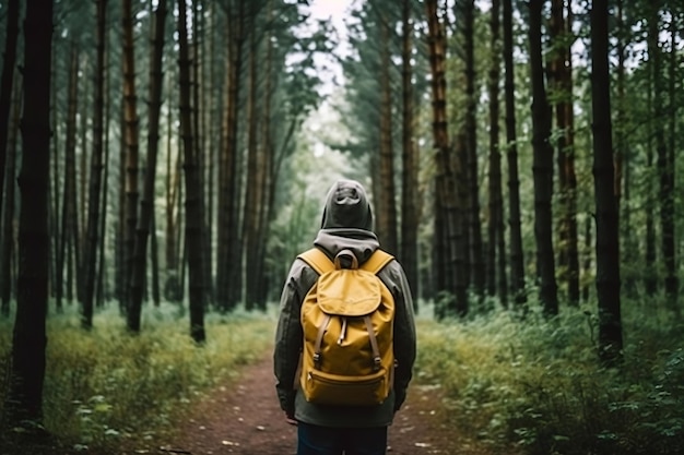 Lost Backpacker with Backpack Struggling to Catch Up Generative AI