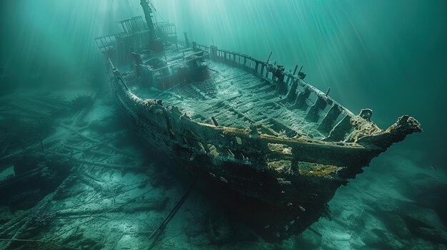 深海に失われた 中世の船の残骸の骨格は 静かな眠りについている 遺言