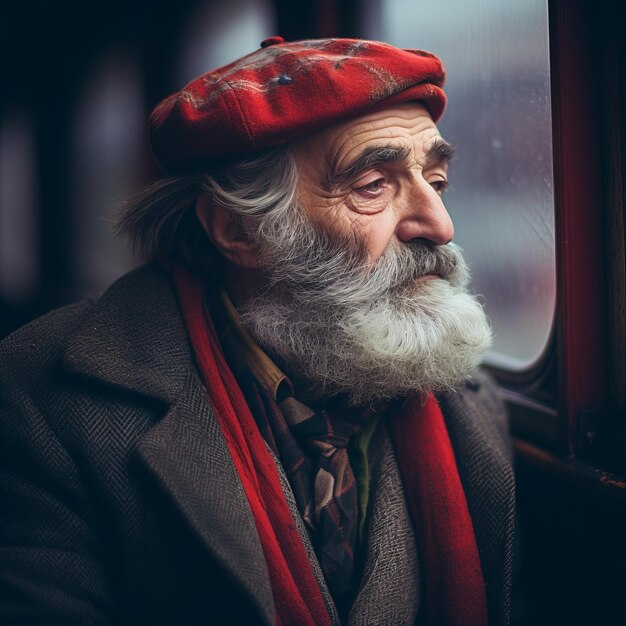 Затерянный в глубинах размышлений Одинокий путешественник в поезде