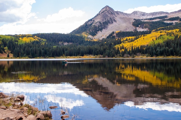 Lost lake in autumn. Colorado.