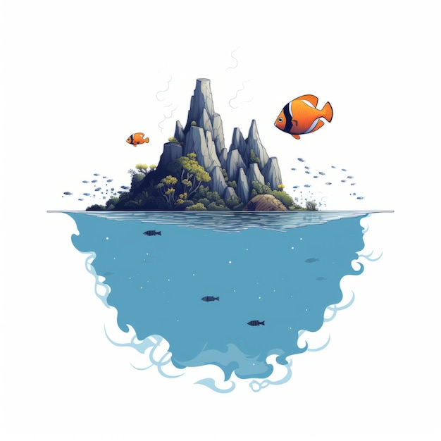 Lost in Solitude A Minimalistic Illustration of Nemo in the World's Most Inaccessible Location