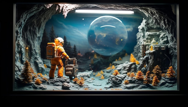 Foto un diorama perduto nello spazio