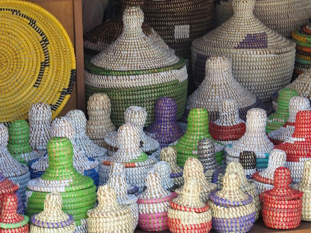 A lot of baskets of sea grass