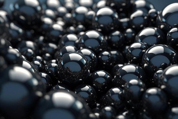 A lot of black balls with the word black on them generative ai