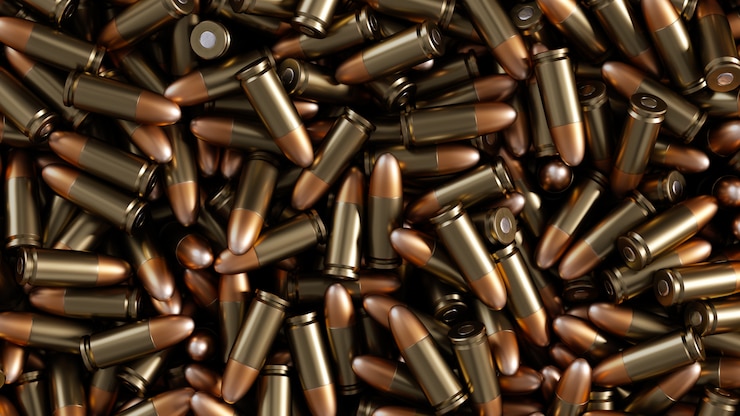 Photo a lot of bullets background illustration