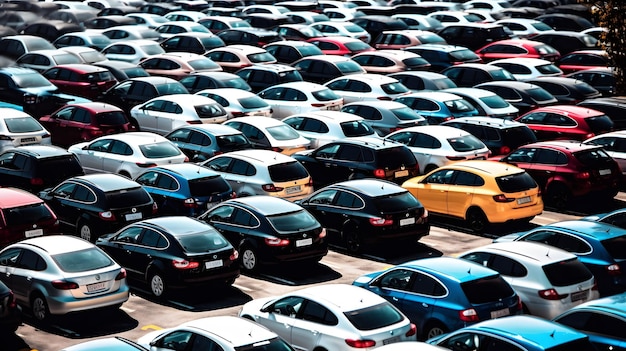 Много машин на парковке, фоновое изображение